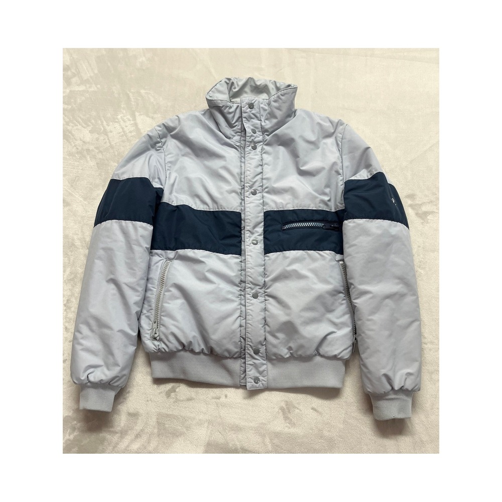 VTG Roffe Demetre Ski Jacket Men Medium Grey Navy Puffer Made in USA Excellent